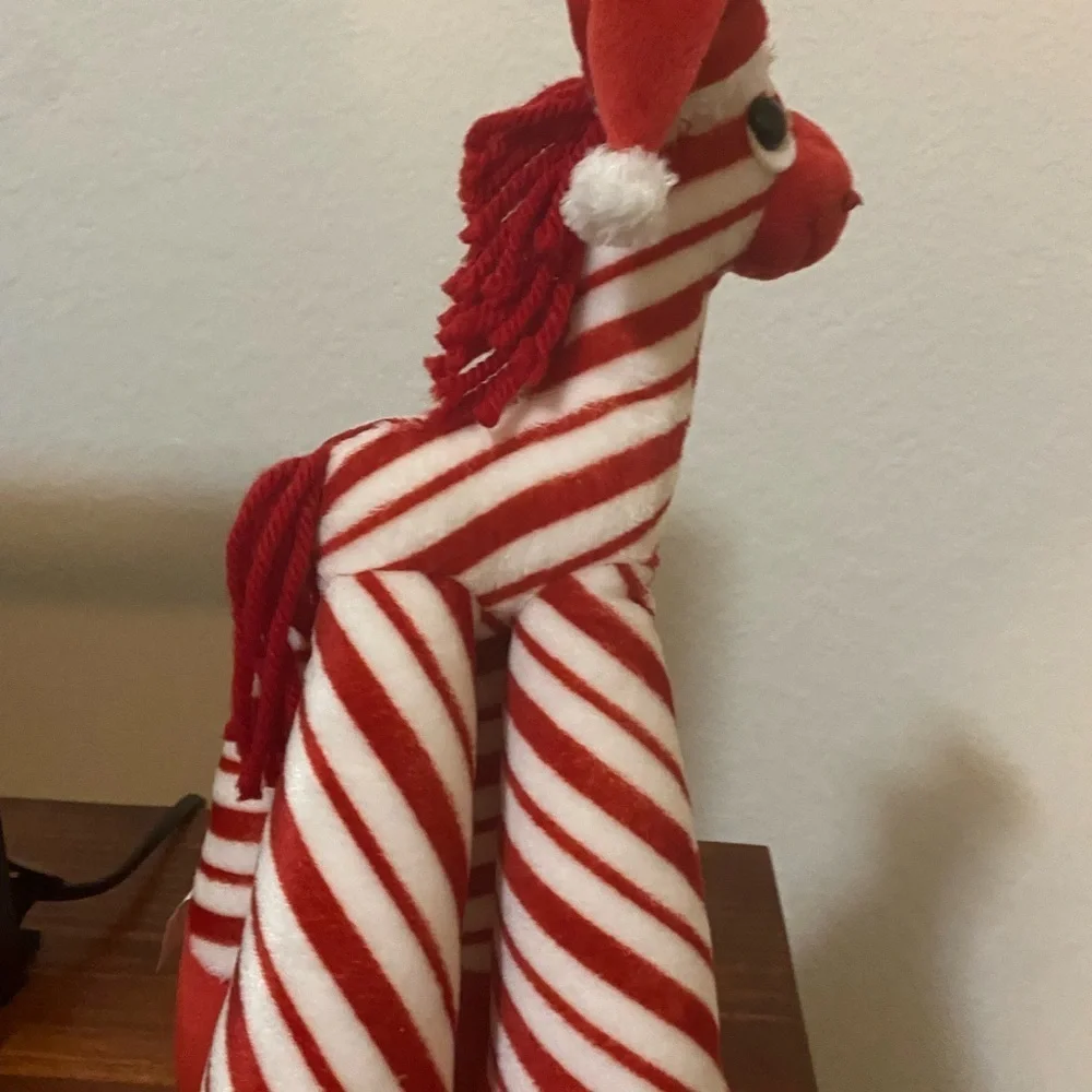 VTG Rare Bestever Funny Feet Peppermint Candy Cane Weighted Christmas 14”Pony
